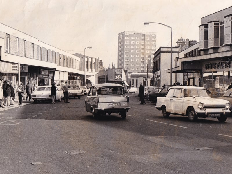 A busy Town Street pictured in February 1973.