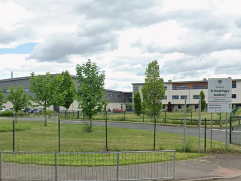 At Bishopbriggs Academy, 73per cent of pupils successfully work their way towards a minimum of five Highers - making it the 12th most successful secondary in Scotland when it comes to exam results. Just 0.7 per cent of the school's 1,370 are from 'deprived' families.