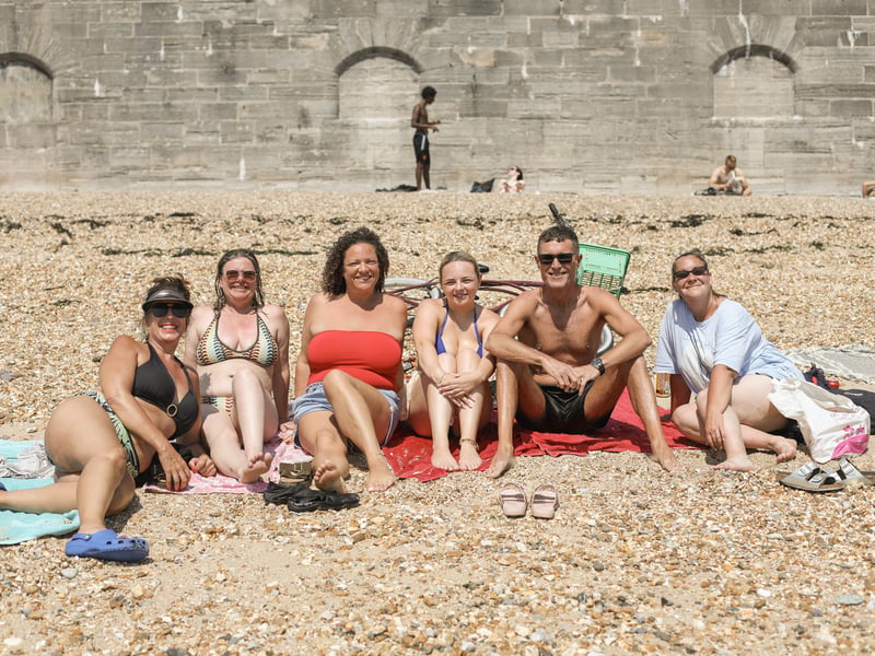 Families and friends flocked to the seafront to make the most of the sunny weather.