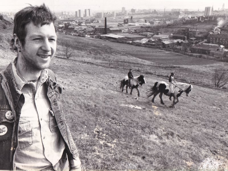 Martin Paine at the side of the proposed 'Urban Farm' at Meanwood Valley in July 1979.