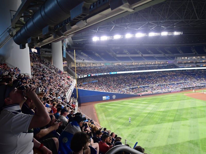 The Tartan Army attend the Major League Baseball match between Miami Marlins v Texas Rangers match at LoanDepot Park