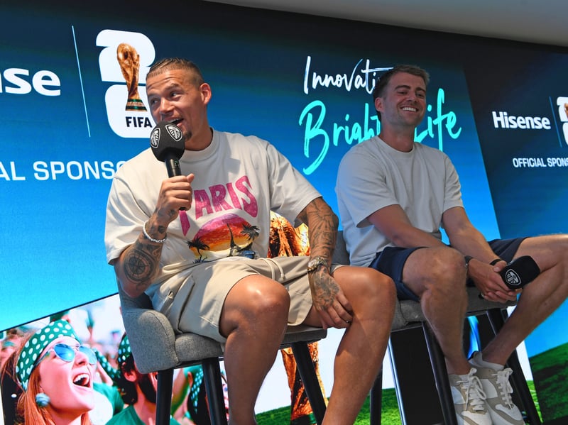 Hisense World Cup Party at Elland Road with Patrick Bamford and Kalvin Phillips at the party