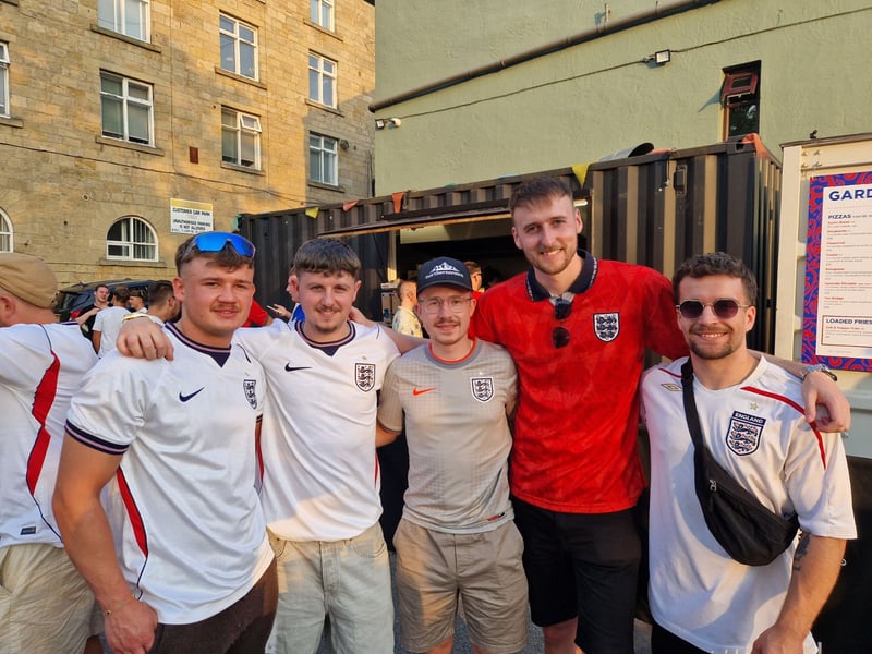 England fans were out in force in Leeds this evening to watch the big match. 