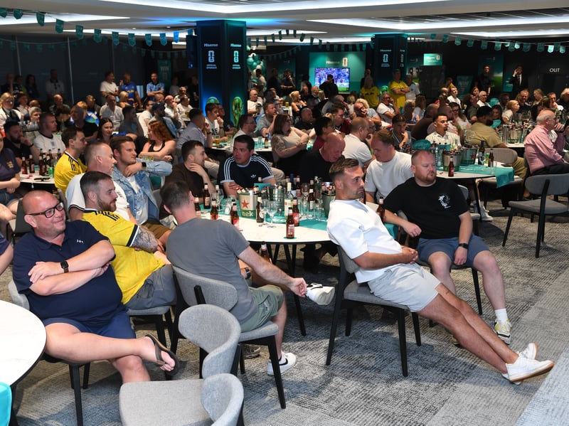 Fans gathered for the Hisense World Cup Party at Elland Road this evening. 
