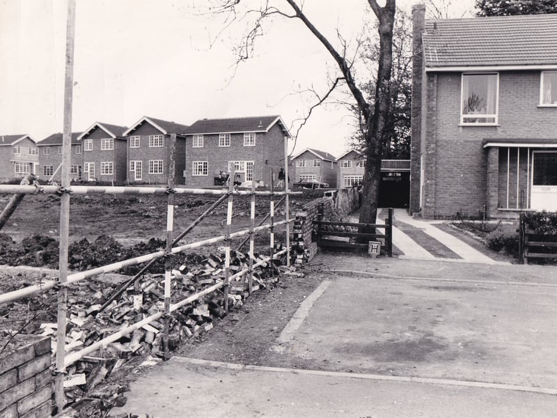 The remains of a 31ft long wall pictured in May 1975 which residents in New Farnley had fought to save.