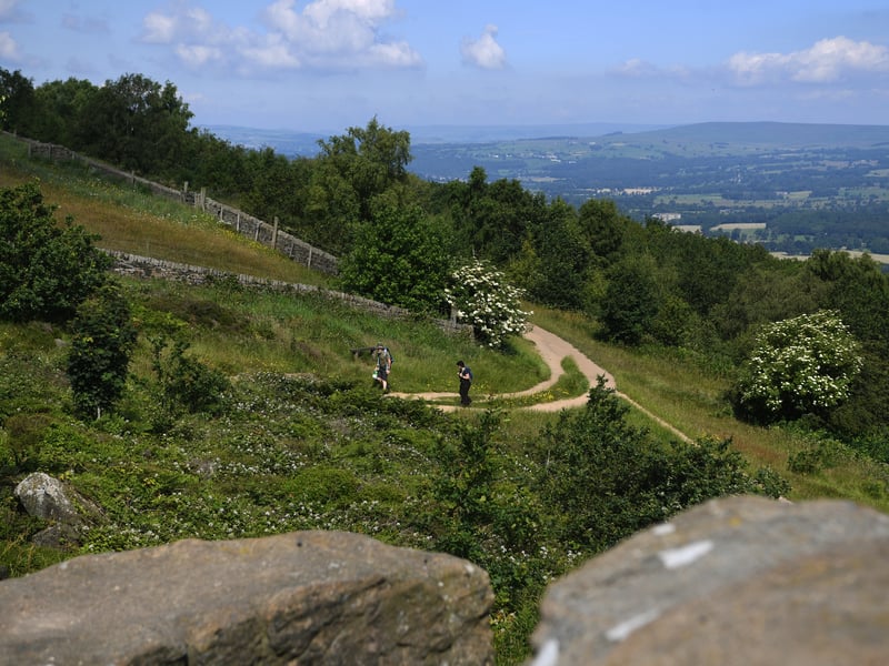 Walkers on Otley Chevin in the heatwave