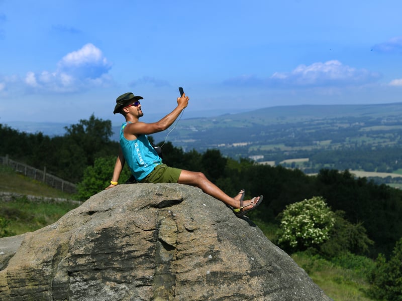 Josh Dunn takes a selfie on Surprise View on Otley Chevin