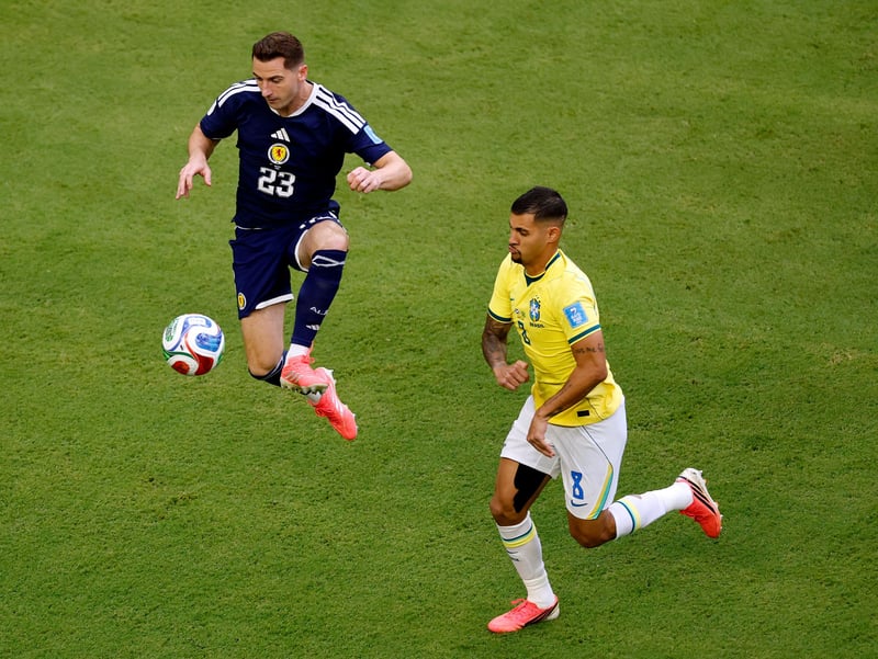 Shrugged off the ball too easily for the third Brazil goal. Toiled with the Brazilian midfield all night. One really strong driving run towards end. 4