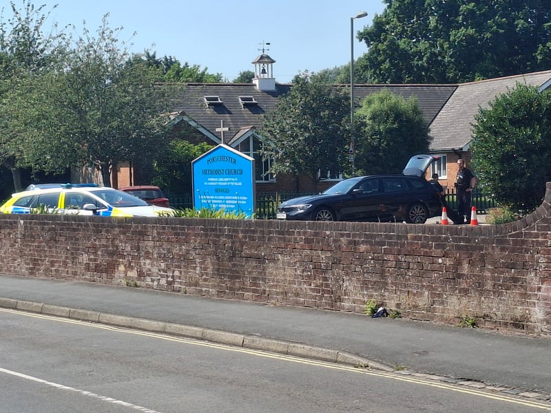 Armed police and fire crews have been deployed to Portchester Precinct, with part of the area "sealed off" from the public.