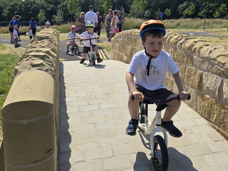 The park even has its own stone hump bridge, designed to replicate the real stone bridge found within the extensive grounds of Temple Newsam.