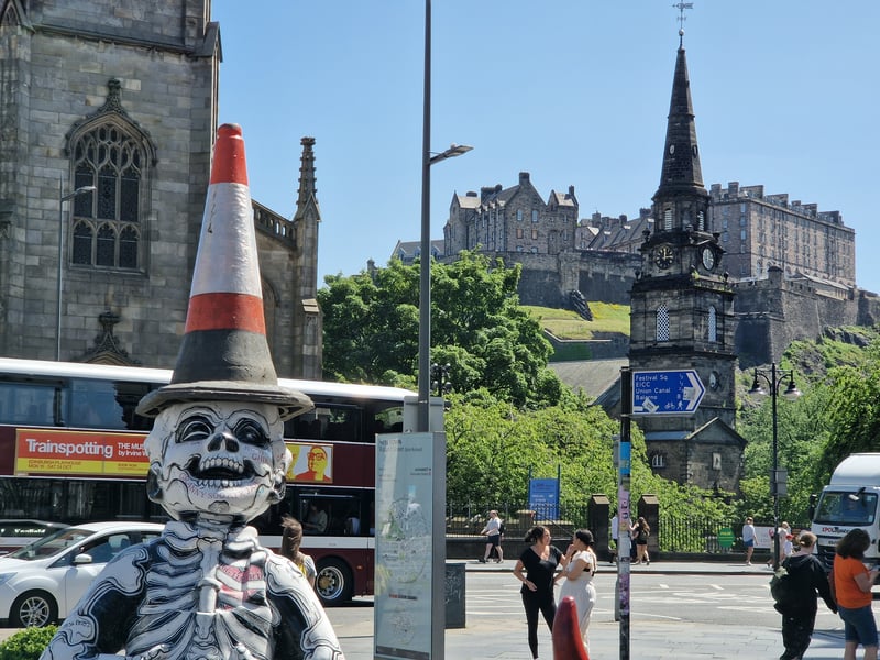 Oor Wullie had his sun-cone on - following the Tartan Army's lead - in Edinburgh.