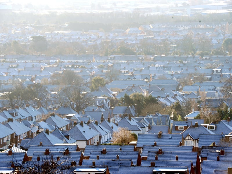 A dusting of snow on Portsdown Hill overlooking Portsmouth, on Monday, January 5, 2026.