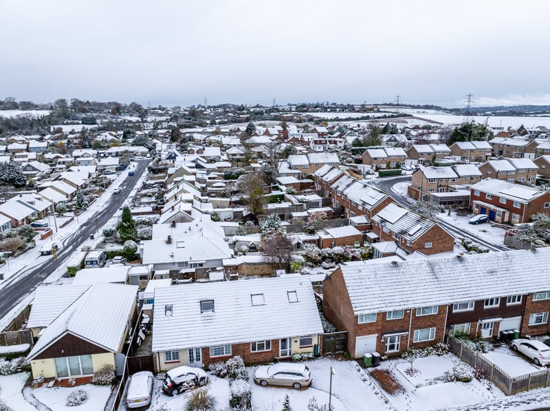 Horndean covered in snow, in November 2024.