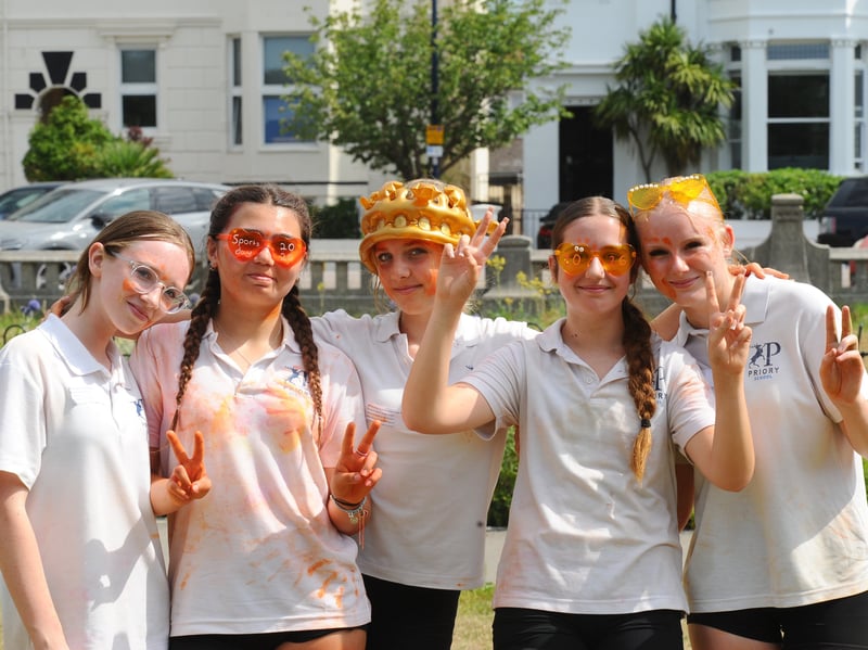 From left, Evie Johnson, Emilia Fernandes, Bettie Brooks, Blossom Hodgson and Isabel Snewin all from Year 8.
Picture: Sarah Standing (260626-5784)