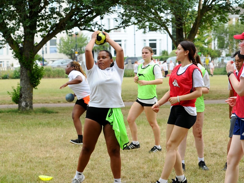 Year 10 playing during handball. Picture: Sarah Standing (260626-5749)