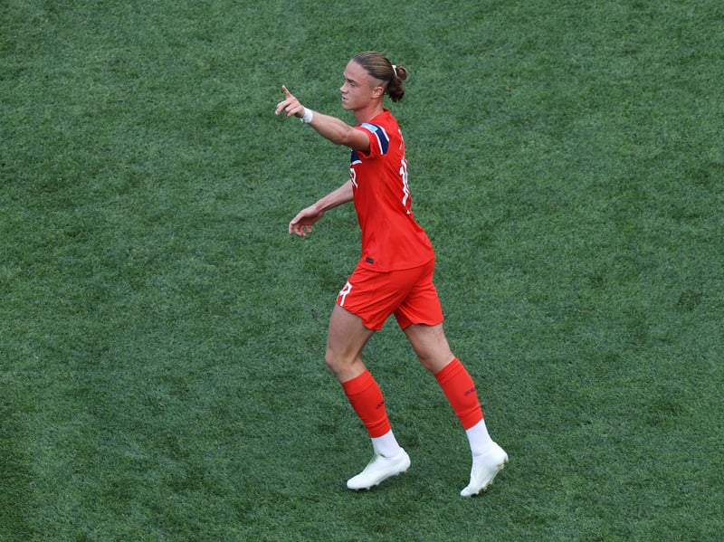 A surprise call-up to the Norway squad after an inconsistent season at Ibrox, he featured just one as his side made it to the quarter-finals before being knocked out by England. He started, and scored, in the 4-1 group stage defeat to France, and was given an average rating of 6.60.