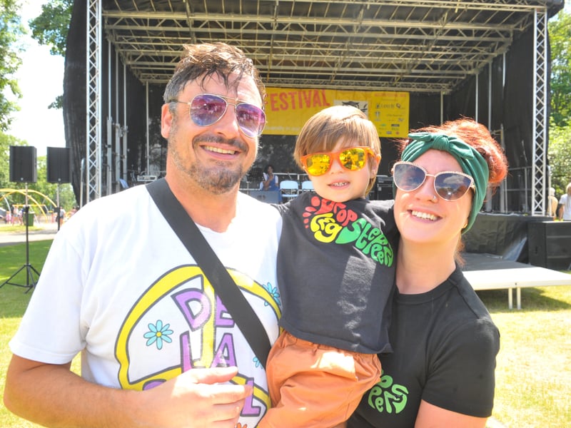 Lex, Reggie and Natalie Valvis chilling at the festival 