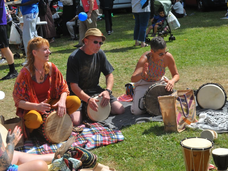 Drummers add some music to the park 