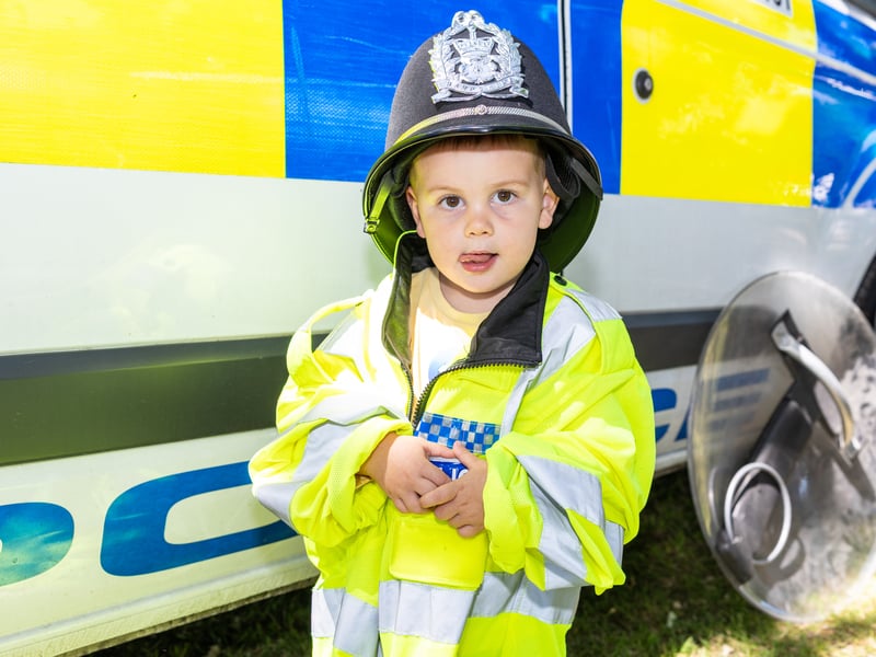 Noel dressed up as a policeman Picture: Marcin Jedrysiak