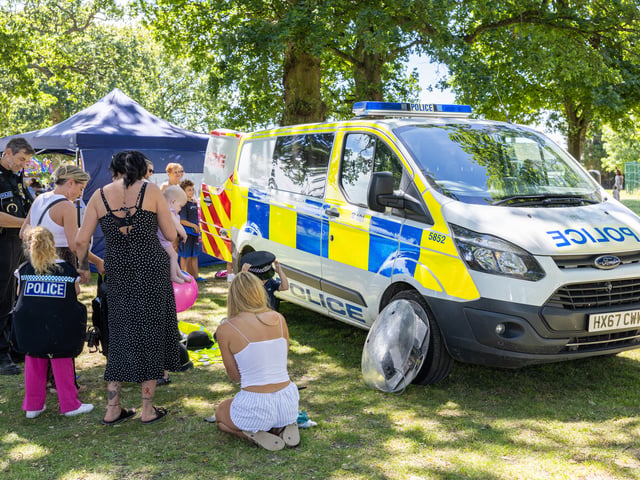 Visitors could look inside a police van Picture: Marcin Jedrysiak