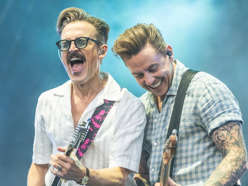 Tom Fletcher and Danny Jones were having a ball on stage