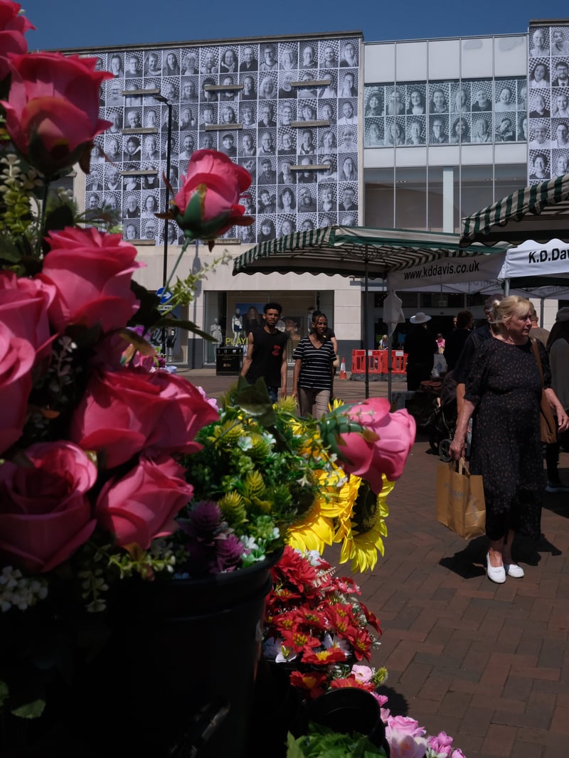The photos are on the front of Primark, near the market. 