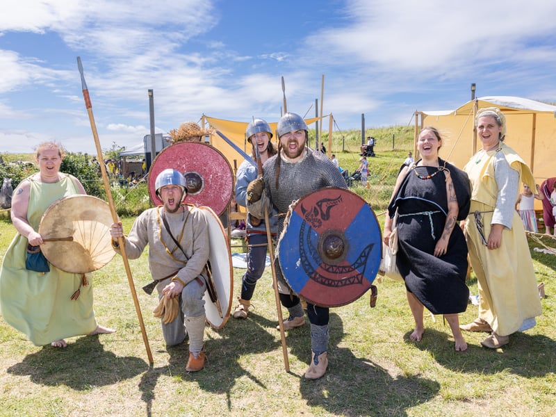 Pictured: Herigeas Hondas team specialising in 5th and 7th century Anglo-Saxon Britain 
Picture:Marcin Jedrysiak
