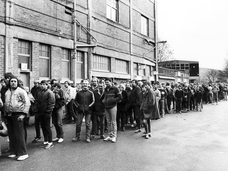 Sheffield Wednesday fans queue for FA Cup fourth-round tickets in January 1984