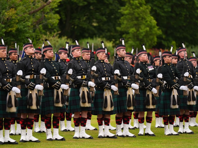 The guard of honour, Balaklava Company, 5th Battalion, the Royal Regiment of Scotland 