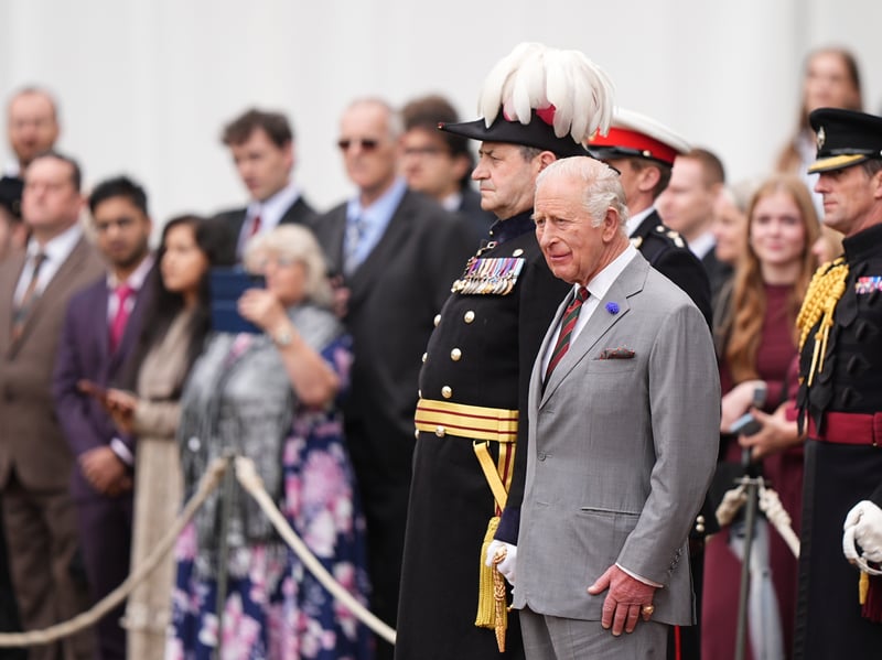 King Charles III during the Ceremony of the Keys