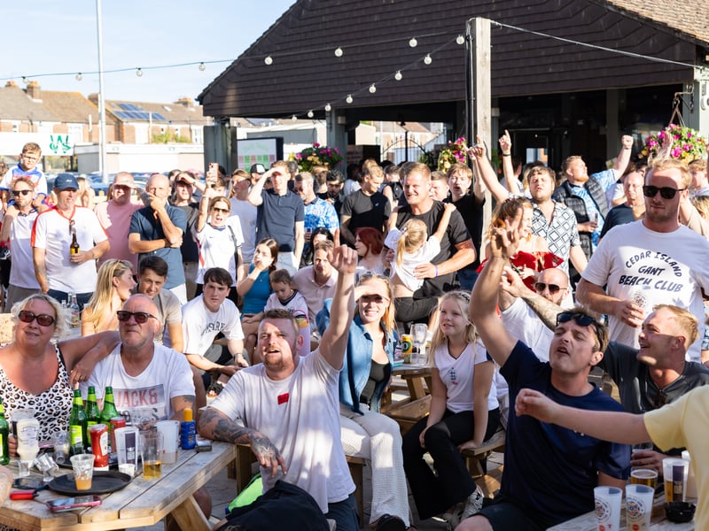 England  v DR Congo Fans celebrate at The Green Posts 
Picture:Marcin Jedrysiak