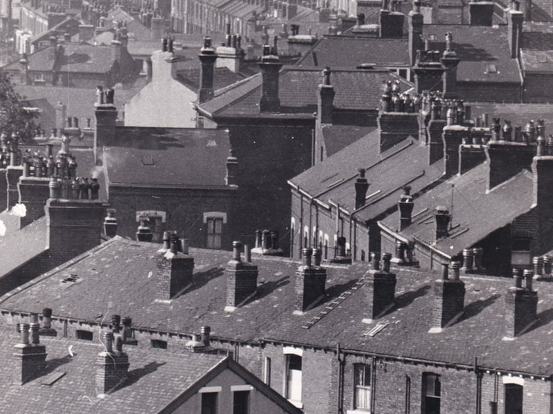 Row upon row of terraced houses across the suburb in September 1970.