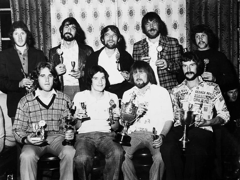 Celebrations at The Compasses in Ludlow after a memorable 1975 season. The pub’s quoits team won both the league cup and knockout trophy - a proud moment for players and supporters alike. Were you part of the Ludlow quoits community?