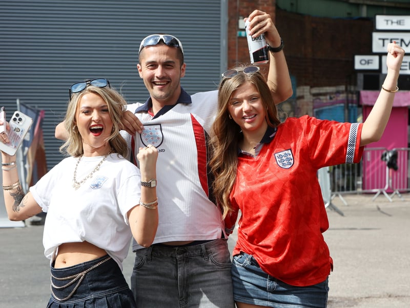 England football fans at Luna Springs in Birmingham, during the England v DR Congo, World Cup 2026 match.  July 1, 2026.  