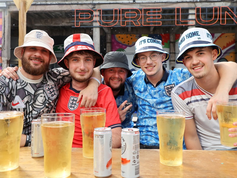 England football fans at Luna Springs in Birmingham, during the England v DR Congo, World Cup 2026 match. July 1, 2026.
