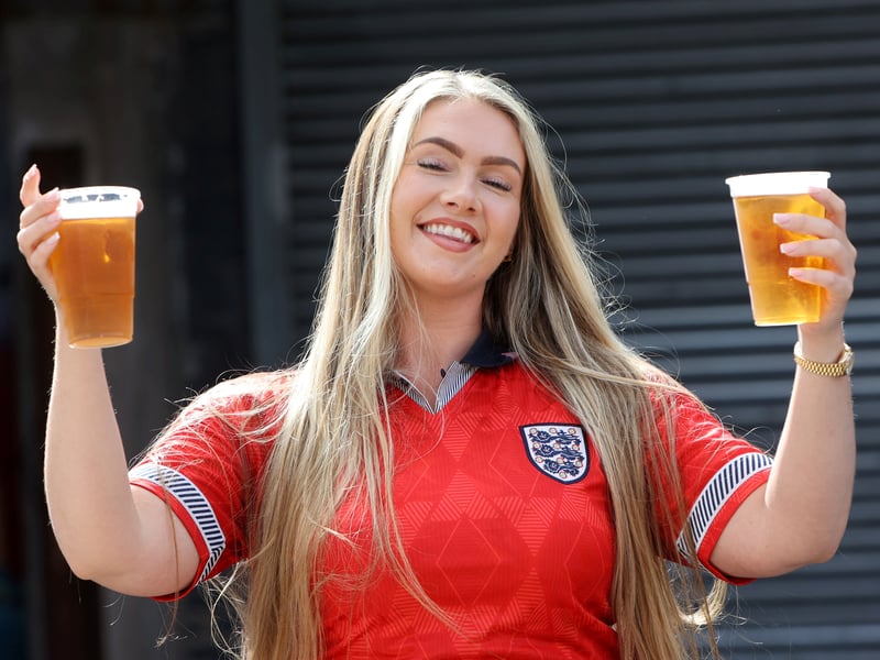 England football fans at Luna Springs in Birmingham, during the England v DR Congo, World Cup 2026 match. July 1, 2026.