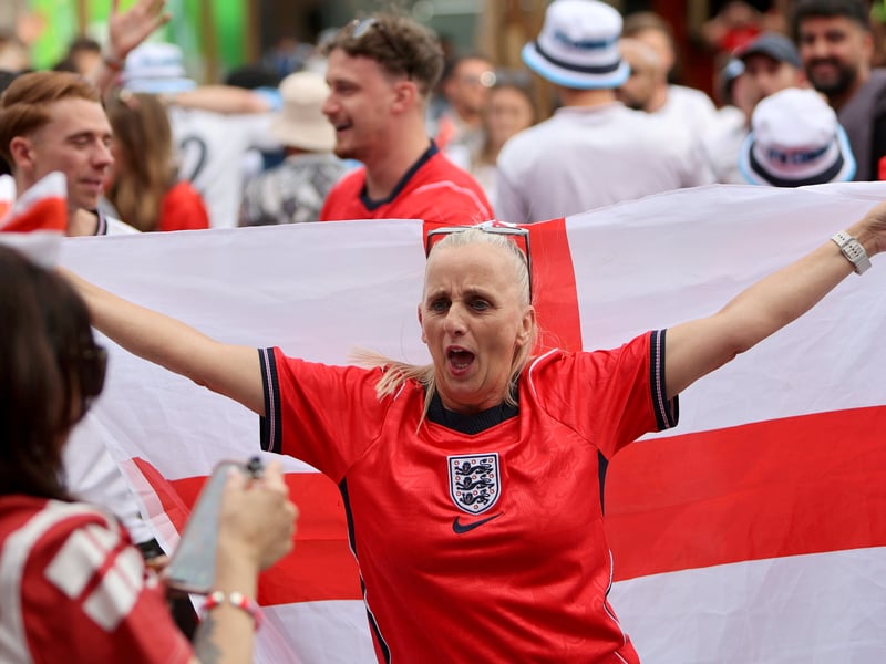England football fans at Luna Springs in Birmingham, during the England v DR Congo, World Cup 2026 match. July 1, 2026.