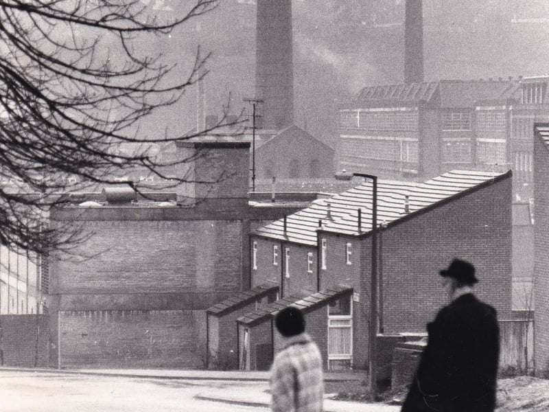 February 1980 and this famous towering landmark was earmarked for demolition. Permission had been granted by planners for the chimney at the U.D.S tailoring division to be pulled down. The 100ft  plus giant was built in 1936 and was a well known skyline feature. It was to be taken down a stone at a time as part of the demolition of the boiler house area and a factory building.