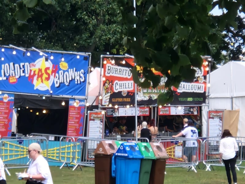 Now, here is something you don't see every day! You can tuck into some loaded hash browns. Plus just next door there are burritos and chilli! 