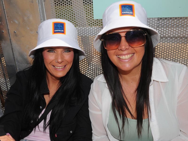 Leanne Sanderson and Sam Hogan of Doncaster with some very fun bucket hats!