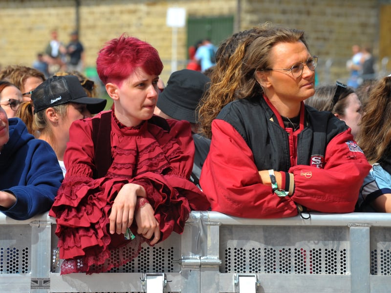 Festival goers enjoy the day