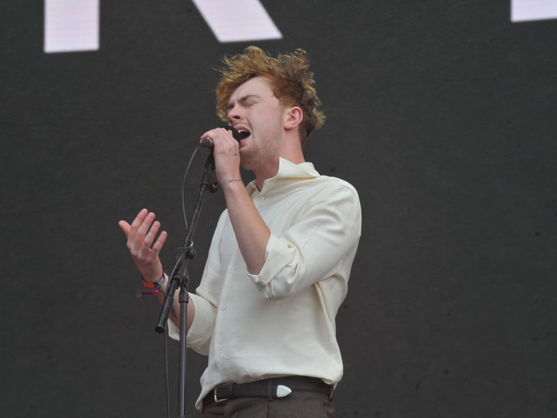 Kerr Mercer on stage at Roundhay Festival