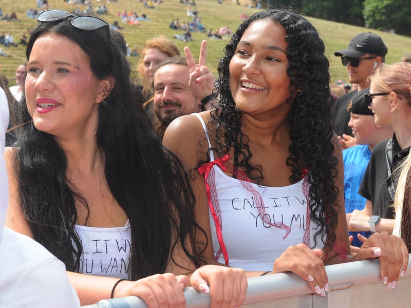 Festival goers enjoy the day with some customised outfits! 