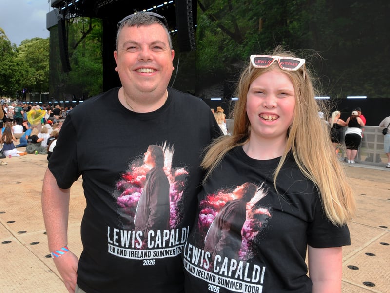 Simon Redmond and daughter Rebecca, 14 who travelled from Dundee