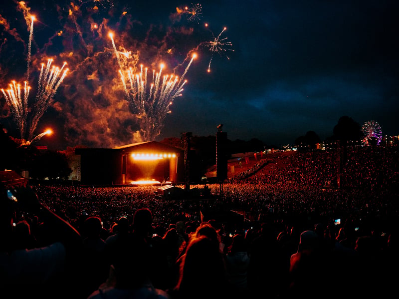 Fireworks appeared during Lewis Capaldi's Roundhay Festival set