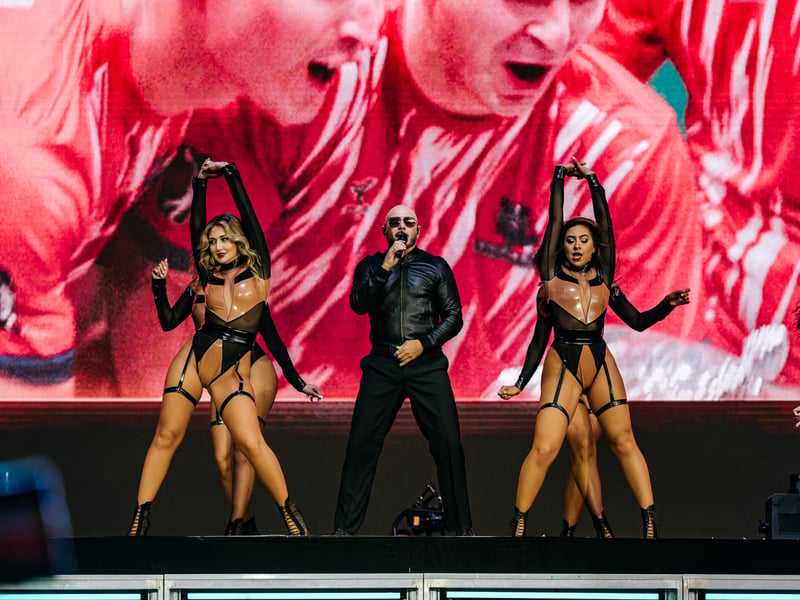 Rapper and singer Pitbull headlined Roundhay Festival on Friday night