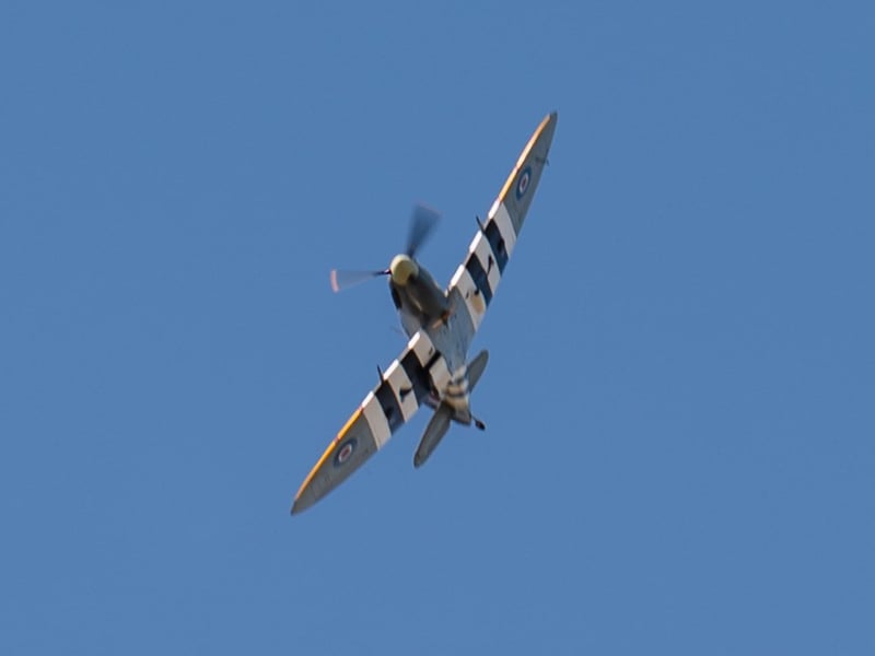 HMS Collingwood held its annual open day featuring the Brickwoods field gun competition
A Spitfire flies overhead
Picture: Keith Woodland