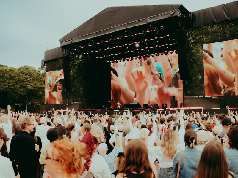 Scenes from the crowd during Lil Jon's performance at Roundhay Festival