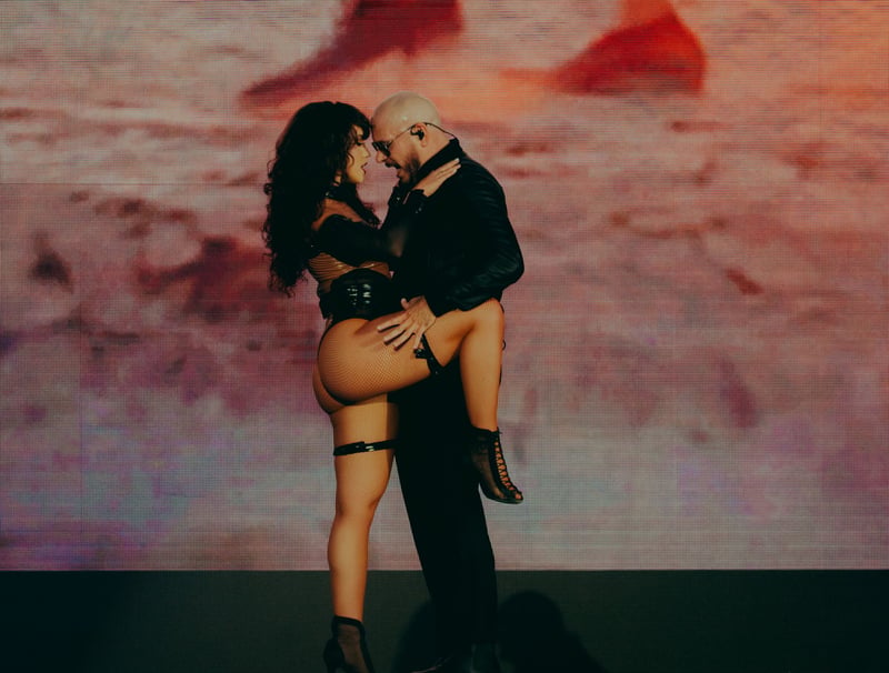 Pitbull's Roundhay Festival set involved several dancers on stage