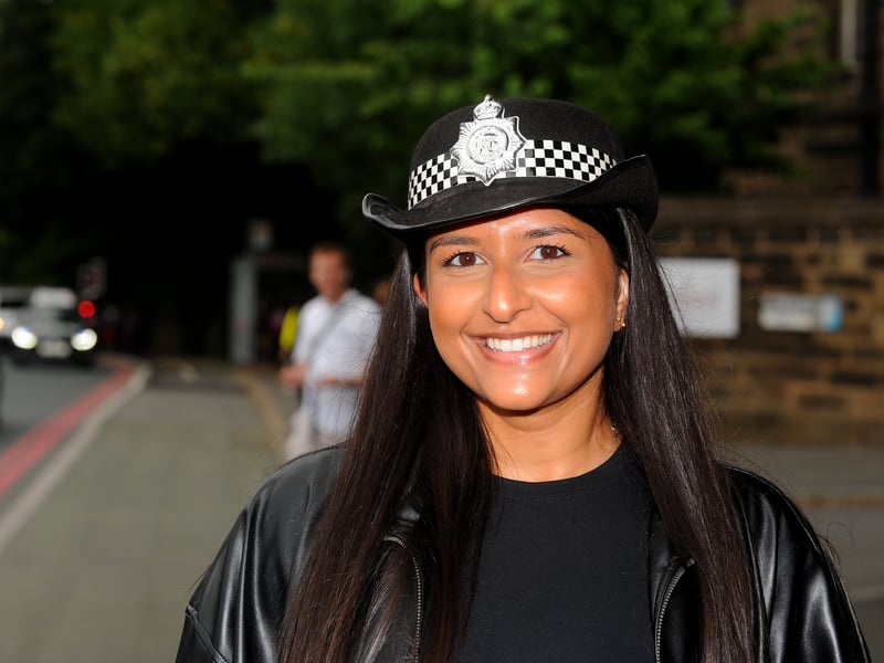 Jenna Patel in the 'O'tea'ley' run - dressed as a police officer